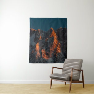 Sunset light on majestic mountains tapestry