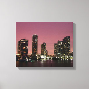 Sunset light over Miami after a storm Canvas Print