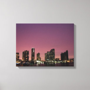 Sunset light over Miami after a storm Canvas Print
