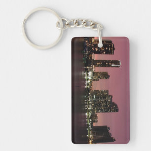 Sunset light over Miami after a storm Key Ring