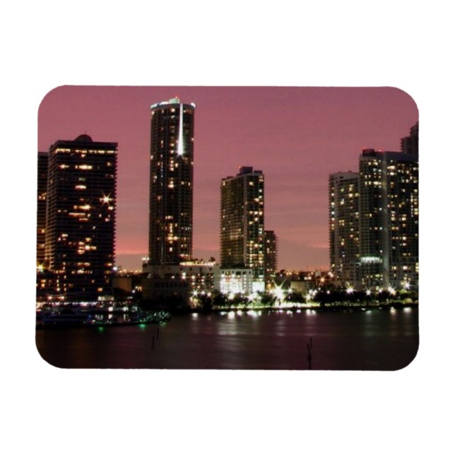 Sunset light over Miami after a storm Magnet (Horizontal)