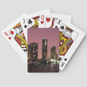 Sunset light over Miami after a storm Playing Cards