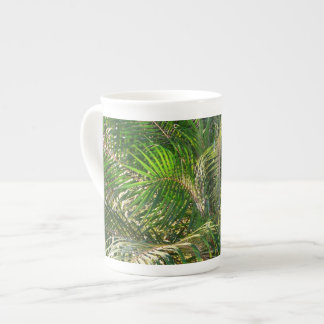 Sunset Lit Palm Fronds Tropical Bone China Mug
