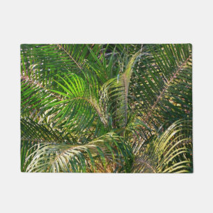 Sunset Lit Palm Fronds Tropical Doormat