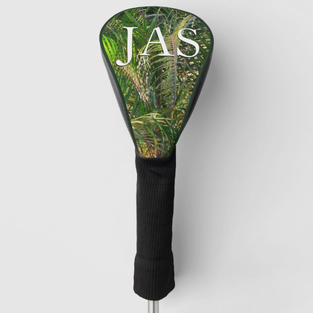 Sunset Lit Palm Fronds Tropical Golf Head Cover (Front)