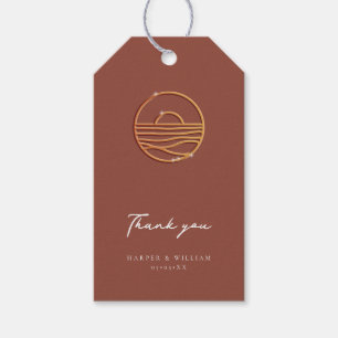 sunset logo terracotta thank you gift tags