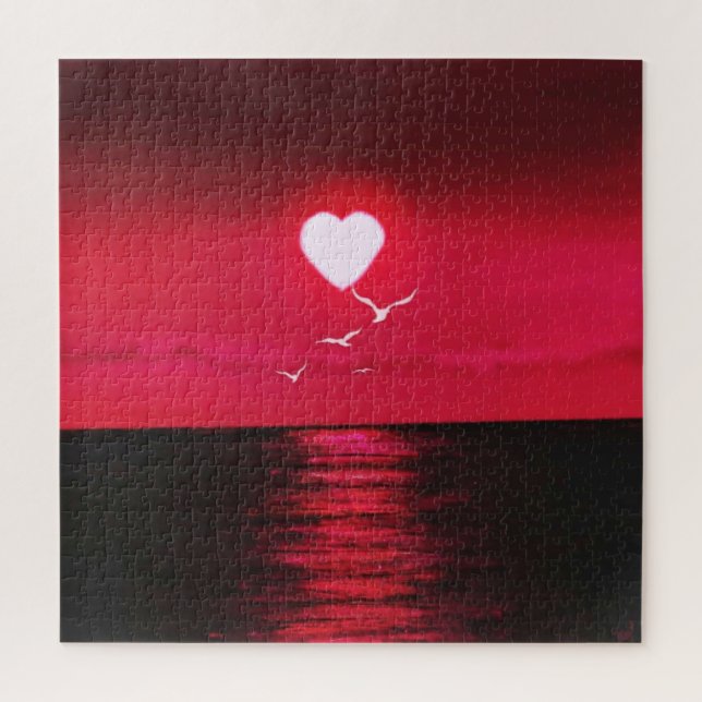 Sunset Love - Drawing Art Collection Jigsaw Puzzle (Vertical)