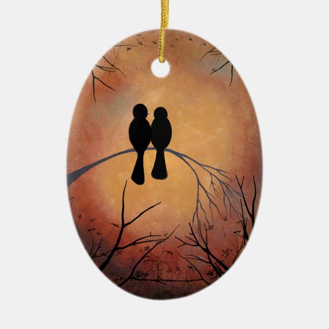Sunset Lovebirds Ornament (Front)