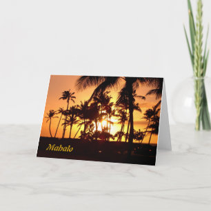 Sunset Mahalo Thank You Card