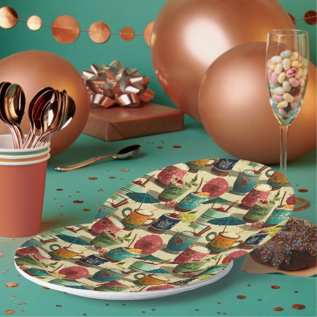Sunset Mai Tais Paper Plate (Multi)