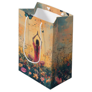 Sunset Meadow Meditation with Butterflies (1) Medium Gift Bag