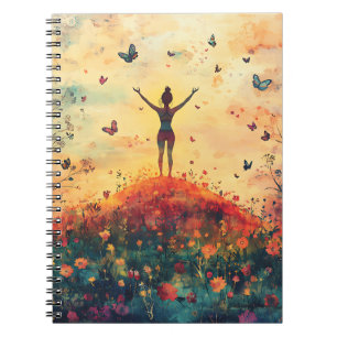 Sunset Meadow Meditation with Butterflies (4) Notebook