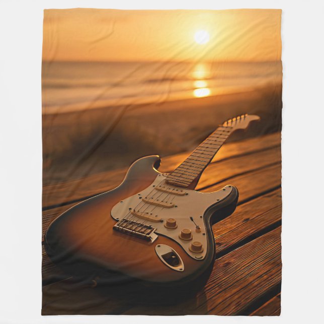 Sunset Melody Fleece Blanket (Front)