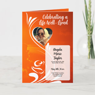 Sunset Memorial Tribute Photo Collage Program Invitation