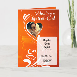 Sunset Memorial Tribute Photo Collage Program  Invitation