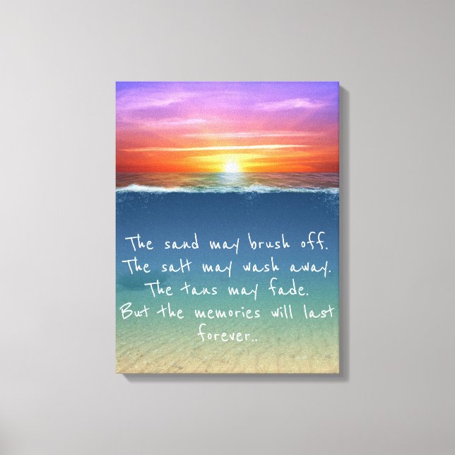 Sunset Memory Quote Canvas Print (Front)