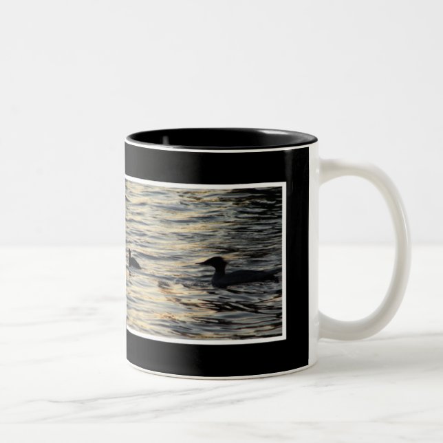 Sunset Mergansers Two-Tone Coffee Mug (Right)