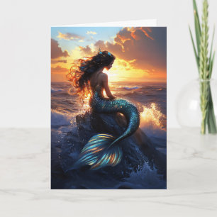 Sunset Mermaid Card
