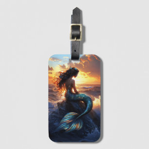 Sunset Mermaid Luggage Tag