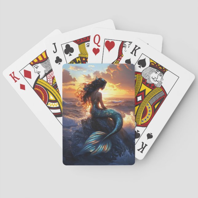 Sunset Mermaid Playing Cards (Back)