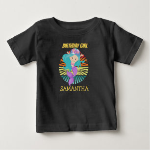 Sunset Mermaid purple birthday T-Shirt