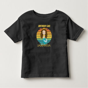 Sunset Mermaid yellow birthday  T-Shirt