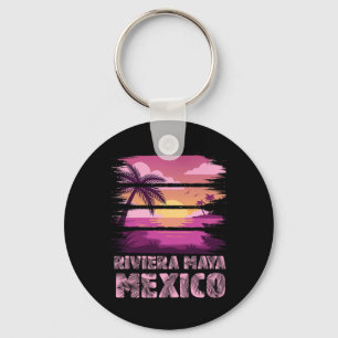 Sunset Mexico Riviera Maya Summer Vacation Beach S Key Ring