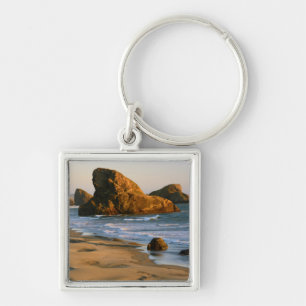 Sunset, Meyers Beach, Oregon, USA Key Ring