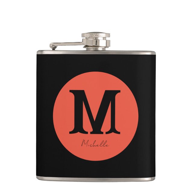 Sunset Minimal Monogram Hip Flask (Front)