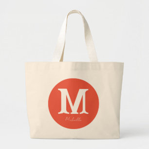 Sunset Minimal Monogram Large Tote Bag