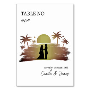 Sunset Minimal Photo Table Number Card