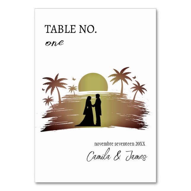 Sunset Minimal Photo | Table Number Card (Front)