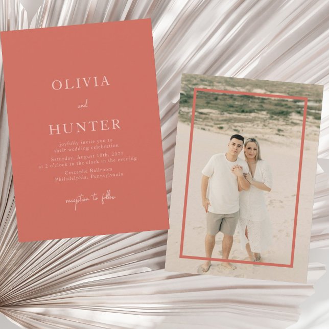 Sunset Minimalist Photo Wedding Invitation (Creator Uploaded)