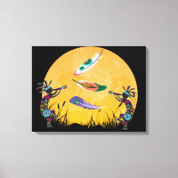 Sunset Moon Kokopelli and Feathers