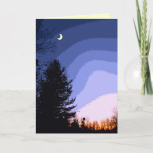Sunset Moon Season's Greetings Holiday Card