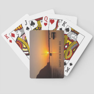 Sunset Morro Bay Sailboat Playing Cards