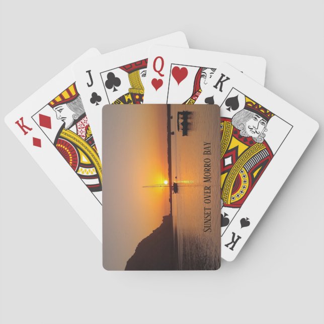 Sunset Morro Bay Sailboat Playing Cards (Back)
