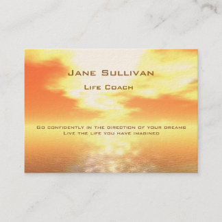Sunset Motivation Life Coach Personal Trainer Business Card