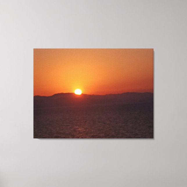 Sunset, Mountain and sea Canvas Print (Front)