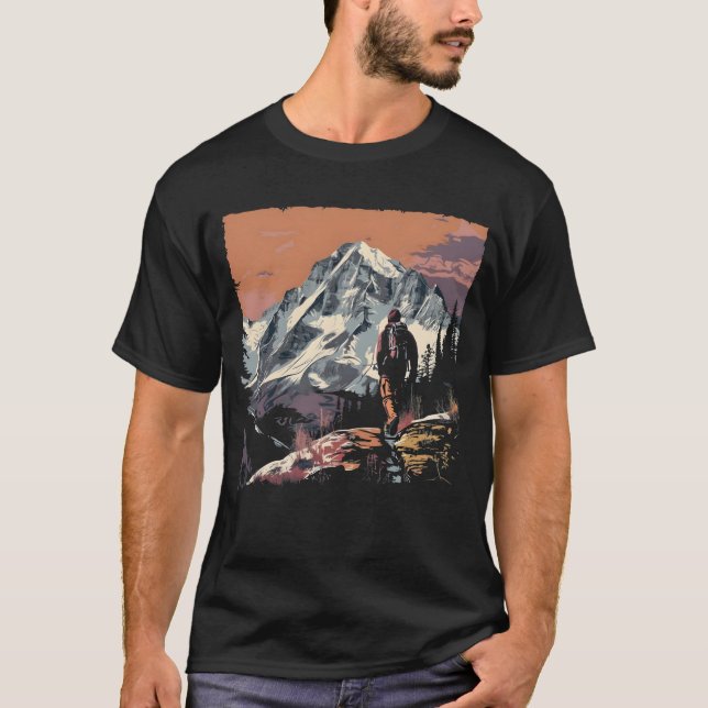 Sunset Mountain Hiking T-Shirt (Front)