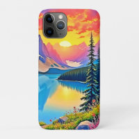 Sunset Mountain Lake Majesty Art