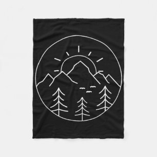 Sunset Mountain Nature Hiking Camping Outdoors Mou Fleece Blanket