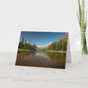 Sunset Mountain Reflection Glacier National Park Card