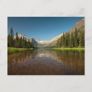 Sunset Mountain Reflection Glacier National Park Postcard