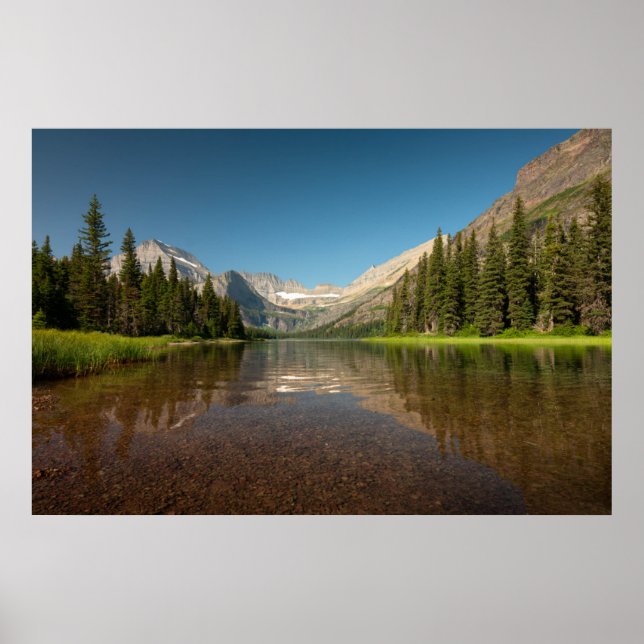 Sunset Mountain Reflection | Glacier National Park Poster (Front)