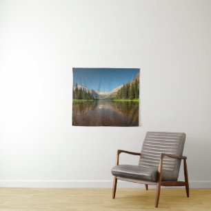 Sunset Mountain Reflection Glacier National Park Tapestry