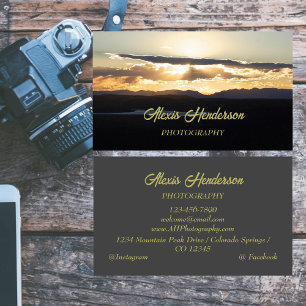 Sunset Mountain Silhouette Business Card