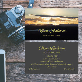 Sunset Mountain Silhouette Business Card