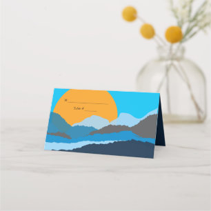 SUNSET & MOUNTAINS Bar Bat Mitzvah Seating Card