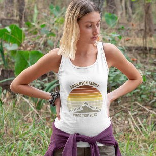 Sunset Mountains Custom Family Road Trip Women's Singlet